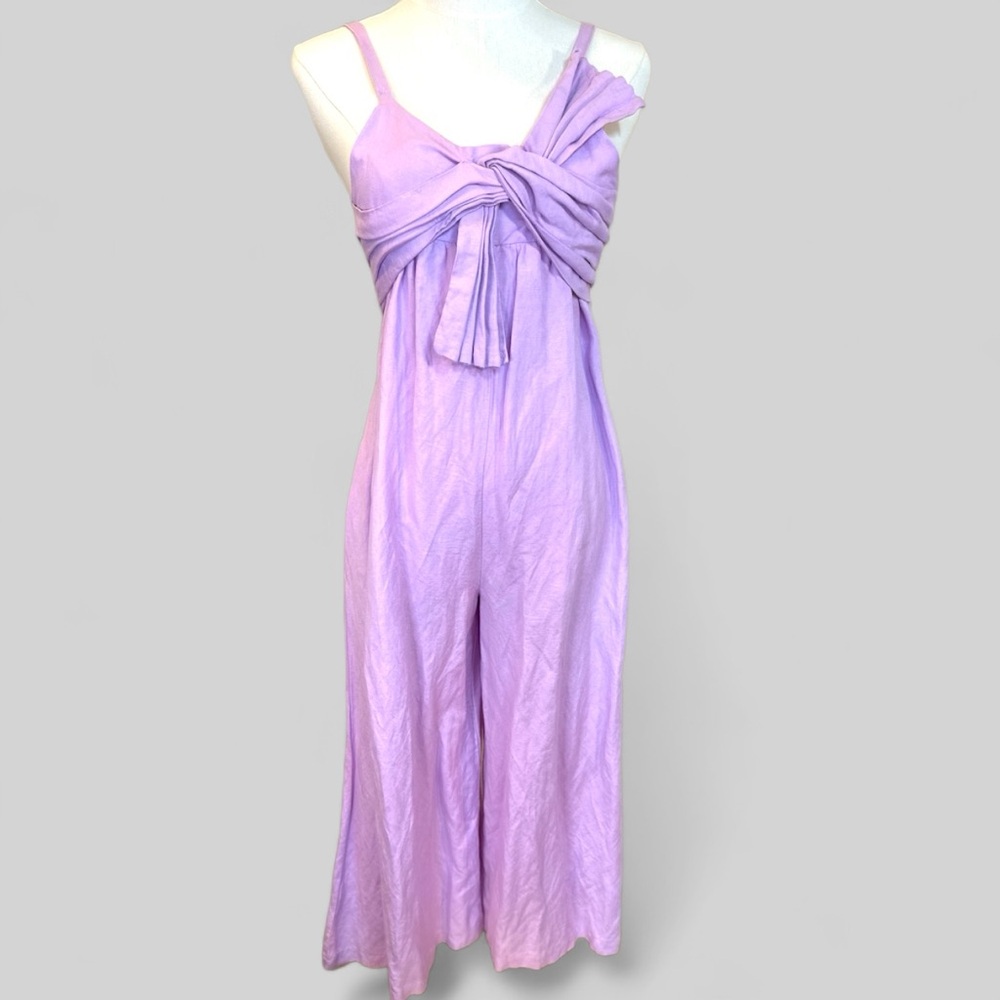 Habitual lavender size girls 12 adjustable‎ straps wide leg linen blend jumpsuit